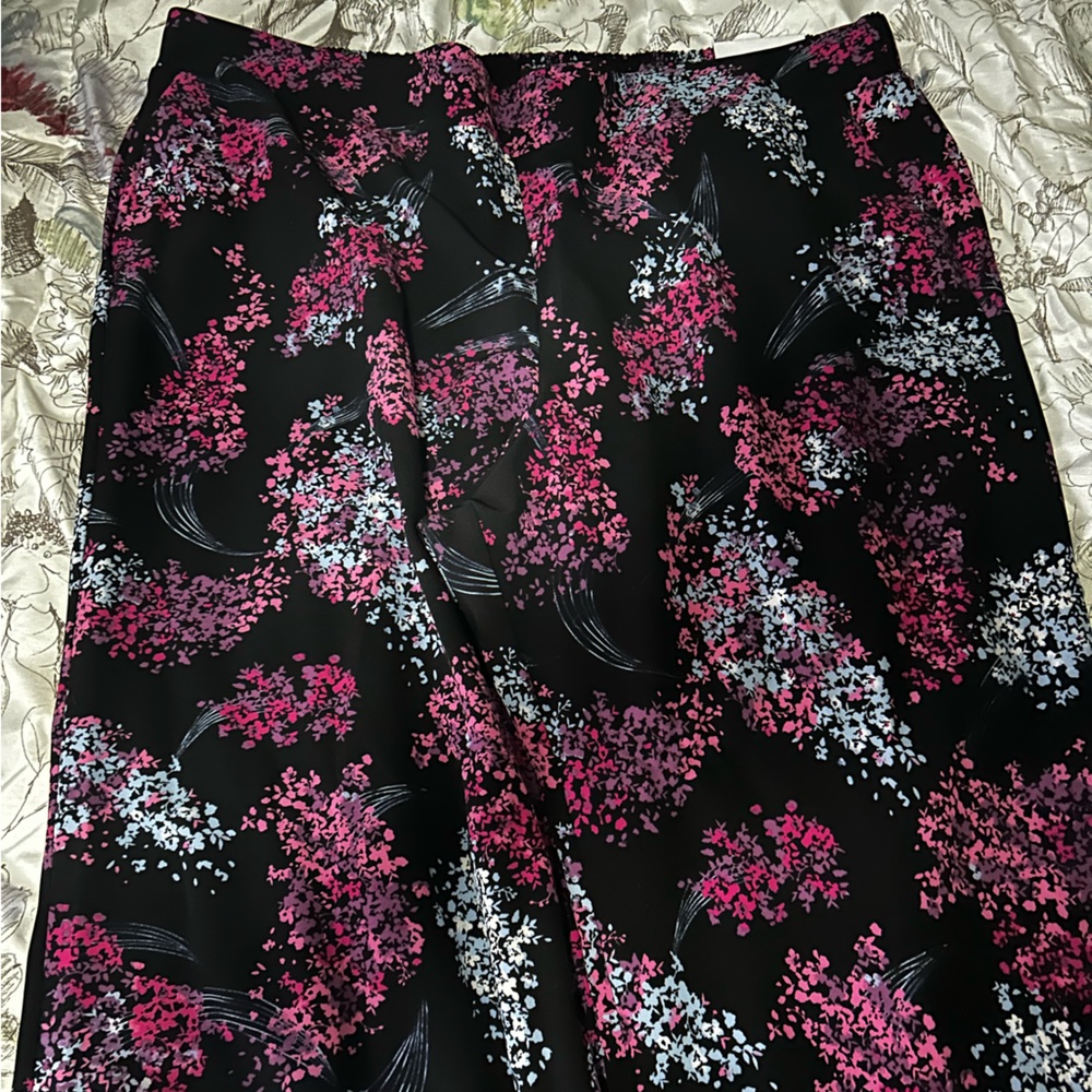 Floral Black Skirt